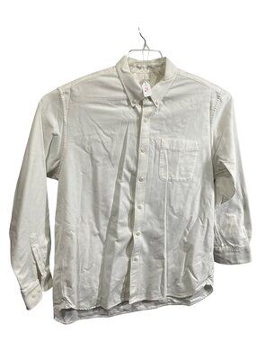 Button-Down White Cotton Shirt XL By Muji Long Sleeve Classic Fit Chest Pocket